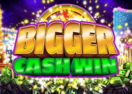 Bigger Cash Win (Rival) slot logo with background