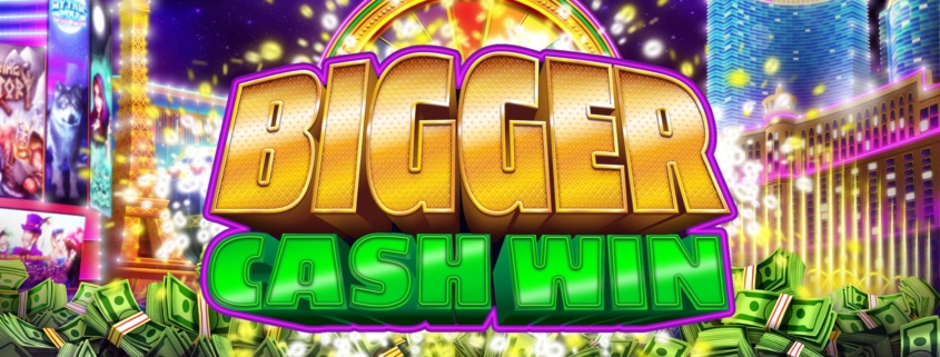 Bigger Cash Win (Rival) slot logo with background
