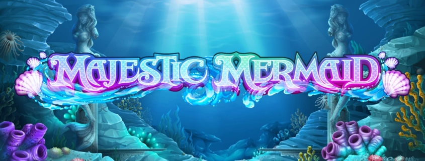 Majestic Mermaid slot logo with background