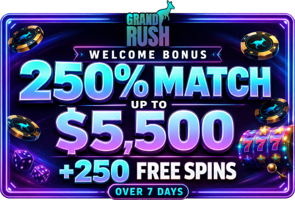 250% Match up to $5,00 + 250 FREE SPINS